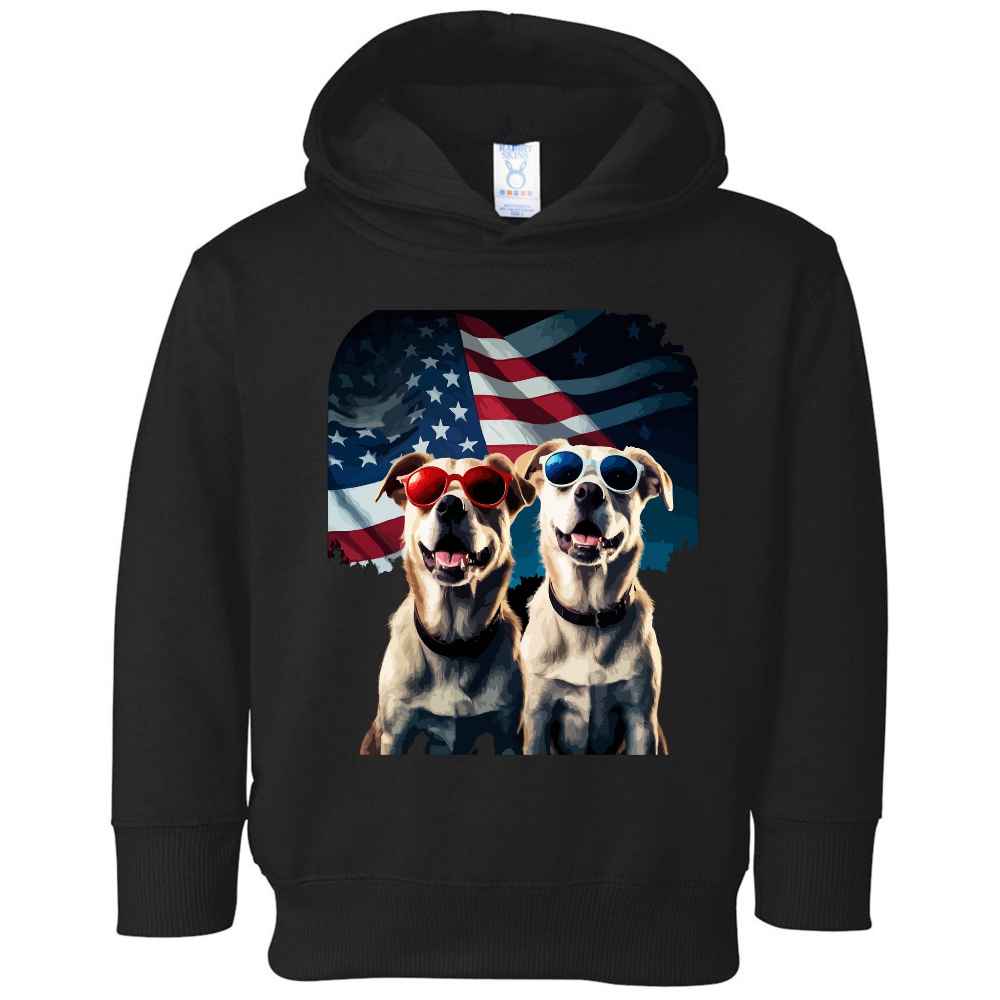 Usa Flag Dog Toddler Hoodie