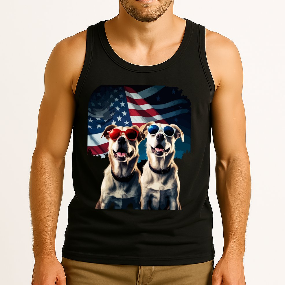 Usa Flag Dog Tank Top