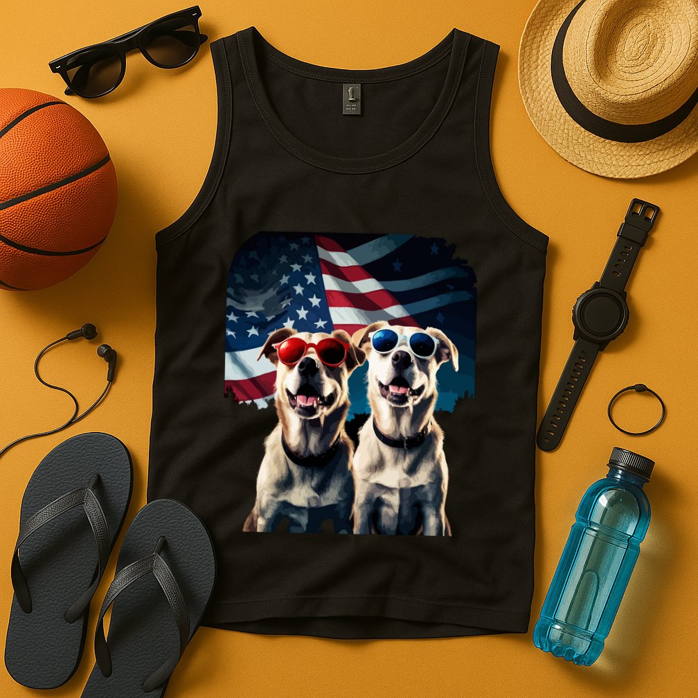 Usa Flag Dog Tank Top