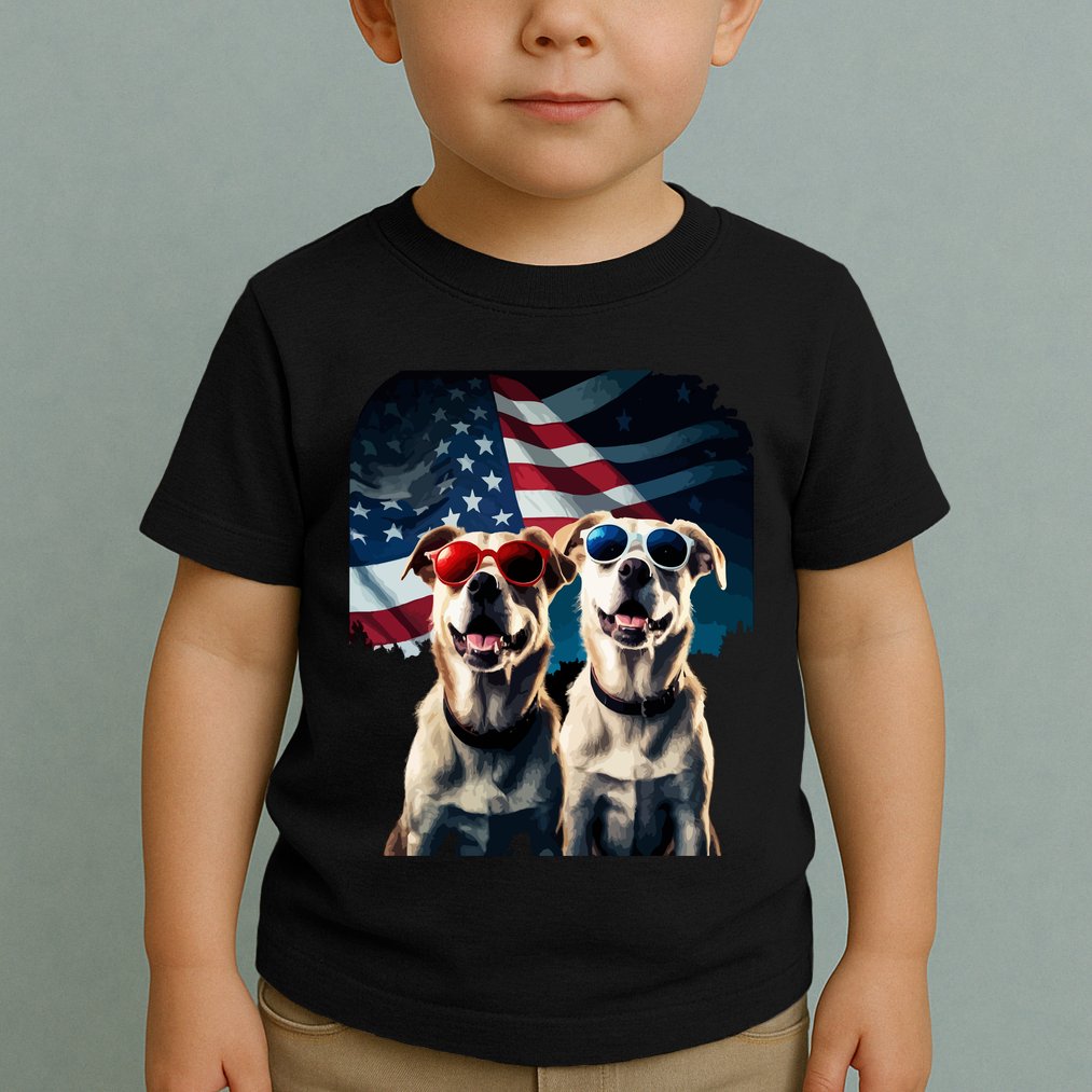 Usa Flag Dog Toddler T-Shirt