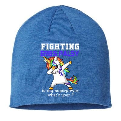 Unicorn Fighting Ern's Palsy Awareness Gift Sustainable Beanie