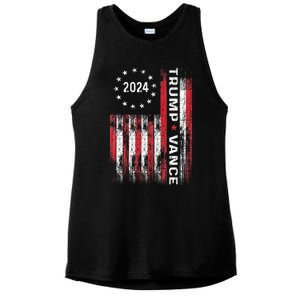 Usa Flag Election Trump Vance 2024 Vice President Ladies PosiCharge Tri-Blend Wicking Tank