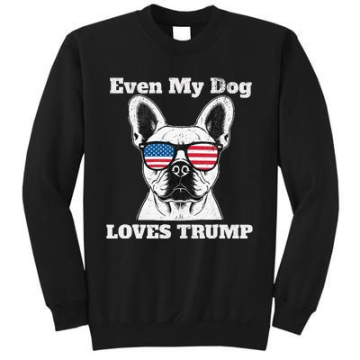 Usa Flag Even My Dog Loves Trump Sweatshirt