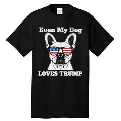 Usa Flag Even My Dog Loves Trump Tall T-Shirt