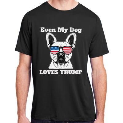 Usa Flag Even My Dog Loves Trump Adult ChromaSoft Performance T-Shirt