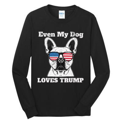 Usa Flag Even My Dog Loves Trump Tall Long Sleeve T-Shirt