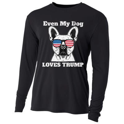 Usa Flag Even My Dog Loves Trump Cooling Performance Long Sleeve Crew