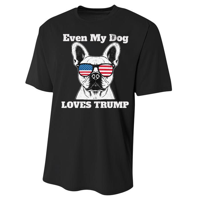 Usa Flag Even My Dog Loves Trump Performance Sprint T-Shirt