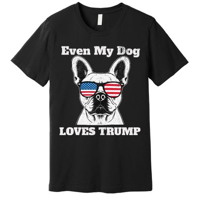 Usa Flag Even My Dog Loves Trump Premium T-Shirt