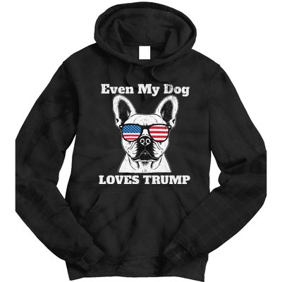 Usa Flag Even My Dog Loves Trump Tie Dye Hoodie