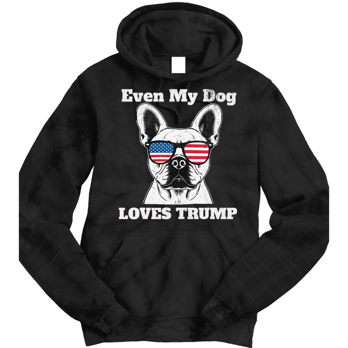 Usa Flag Even My Dog Loves Trump Tie Dye Hoodie