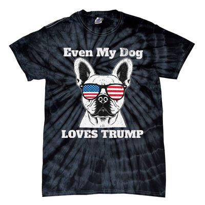 Usa Flag Even My Dog Loves Trump Tie-Dye T-Shirt