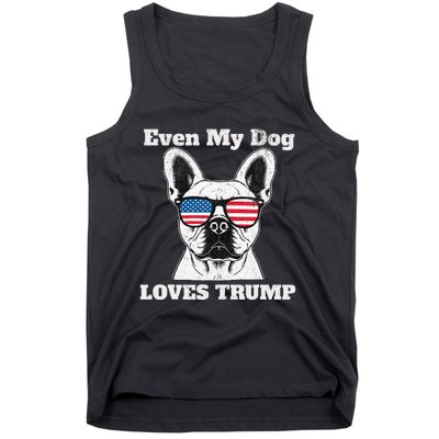 Usa Flag Even My Dog Loves Trump Tank Top