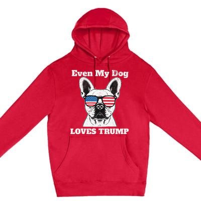 Usa Flag Even My Dog Loves Trump Premium Pullover Hoodie