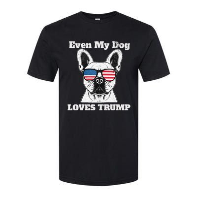 Usa Flag Even My Dog Loves Trump Softstyle CVC T-Shirt