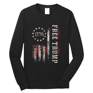 Usa Flag Free Donald Trump Republican Support Long Sleeve Shirt