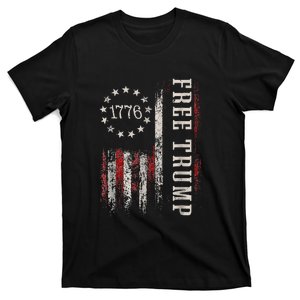 Usa Flag Free Donald Trump Republican Support T-Shirt