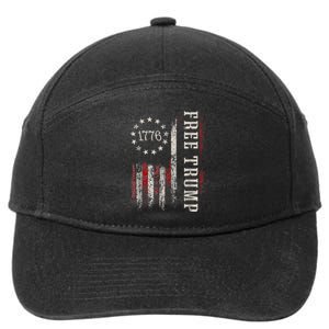 Usa Flag Free Donald Trump Republican Support 7-Panel Snapback Hat