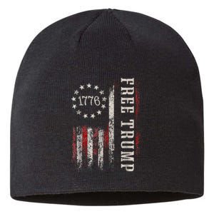 Usa Flag Free Donald Trump Republican Support Sustainable Beanie