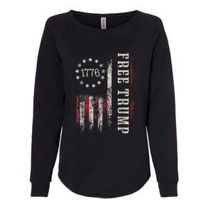 Usa Flag Free Donald Trump Republican Support Womens California Wash Sweatshirt