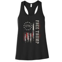 Usa Flag Free Donald Trump Republican Support Women's Racerback Tank