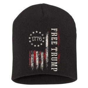 Usa Flag Free Donald Trump Republican Support Short Acrylic Beanie