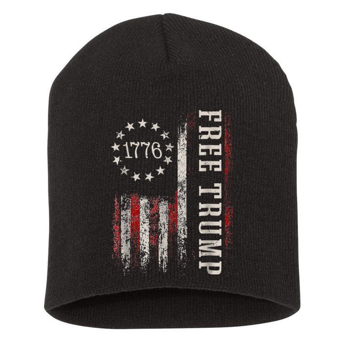 Usa Flag Free Donald Trump Republican Support Short Acrylic Beanie