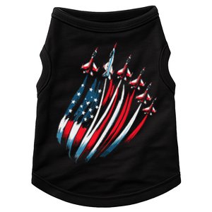 Usa Flag Fighter Jets 4th Of July Doggie Tank