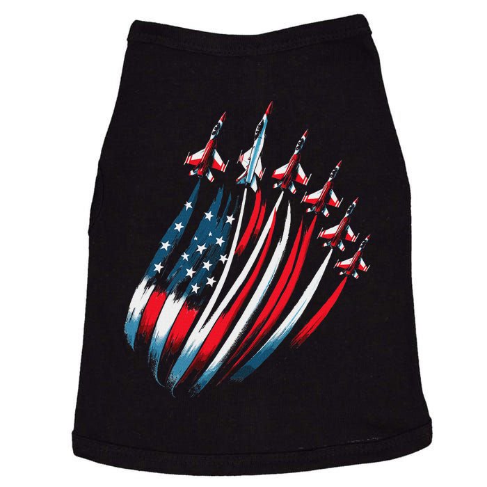 Usa Flag Fighter Jets 4th Of July Doggie Tank