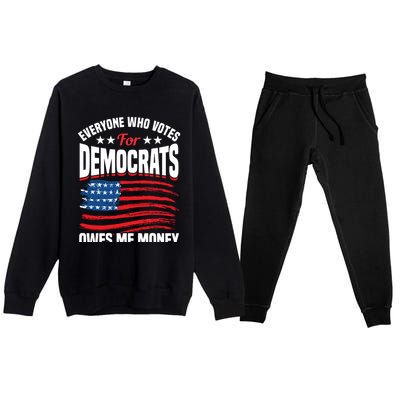 Usa Flag Funny Republican Great Gift Premium Crewneck Sweatsuit Set