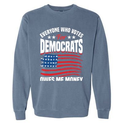 Usa Flag Funny Republican Great Gift Garment-Dyed Sweatshirt