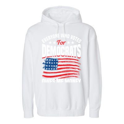 Usa Flag Funny Republican Great Gift Garment-Dyed Fleece Hoodie