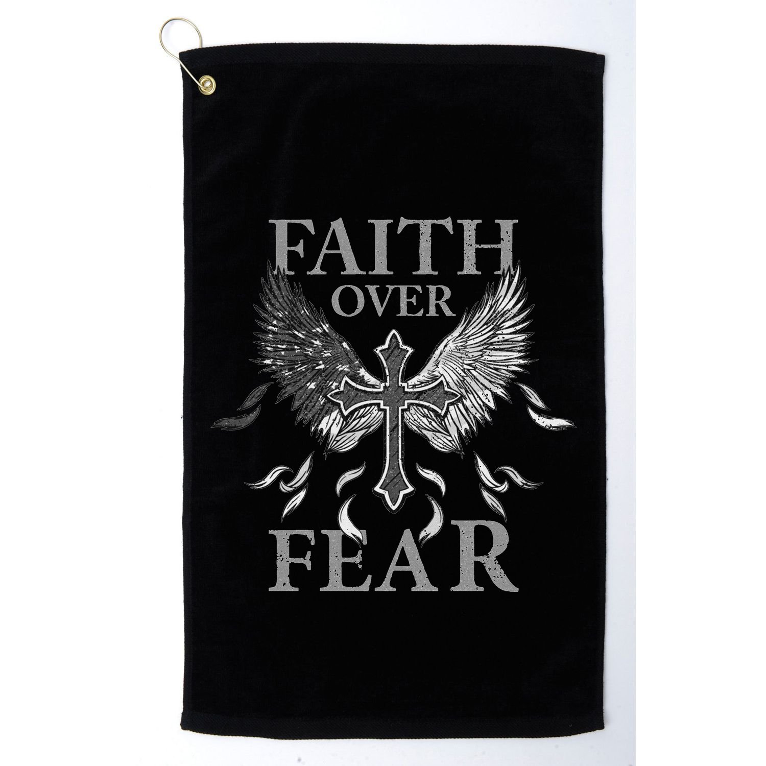 Usa Flag Faith Over Fear Patriotic American Prayer Golf Towel