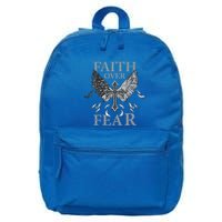 Usa Flag Faith Over Fear Patriotic American Prayer 16 in Basic Backpack