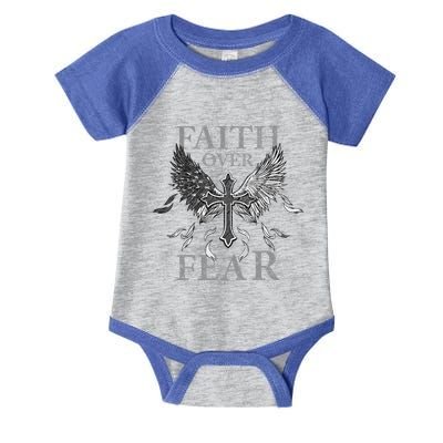 Usa Flag Faith Over Fear Patriotic American Prayer Infant Baby Jersey Bodysuit