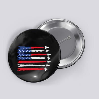 Usa Flag Fighter Jets Patriotic Red Blue White 4th Of July Button