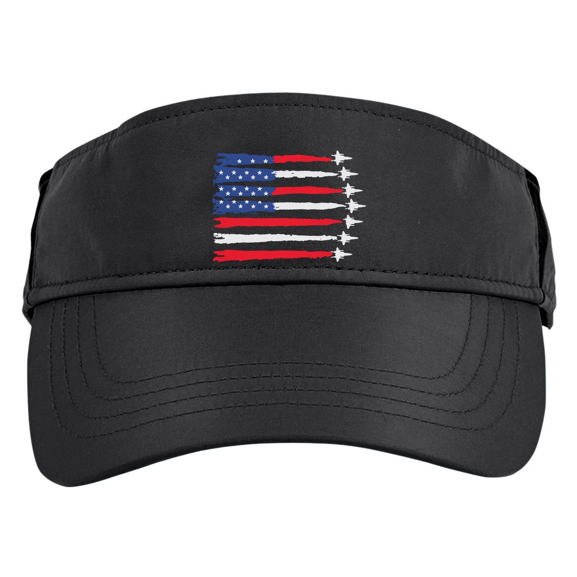 Usa Flag Fighter Jets Patriotic Red Blue White 4th Of July Adult Drive Performance Visor