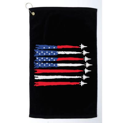 Usa Flag Fighter Jets Patriotic Red Blue White 4th Of July Golf Towel