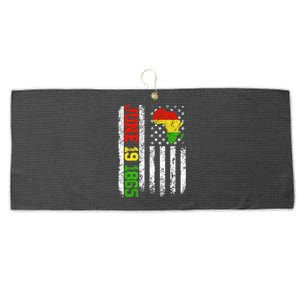 Usa Flag Freedom Juneteenth June 19 1865 Black History Month Cute Gift Large Microfiber Waffle Golf Towel