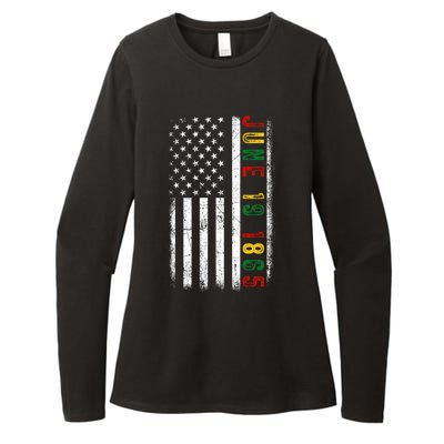 Usa Flag Freedom Juneteenth June 19 1865 Black Independence Gift Womens CVC Long Sleeve Shirt