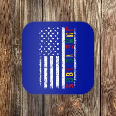 Usa Flag Freedom Juneteenth June 19 1865 Black Independence Gift Coaster