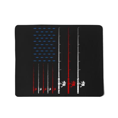 USA Flag Fishing Rods Mousepad