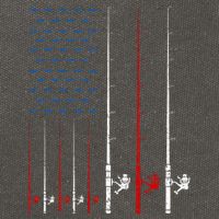 USA Flag Fishing Rods Cotton Canvas Backpack