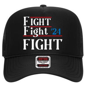 Usa Flag Fight For America High Crown Mesh Back Trucker Hat