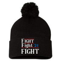 Usa Flag Fight For America Pom Pom 12in Knit Beanie