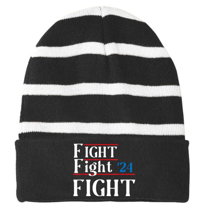 Usa Flag Fight For America Striped Beanie with Solid Band