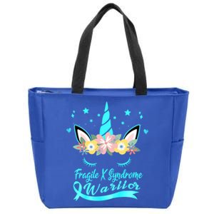 Unicorn Face Fragile X Syndrome Awareness Gift Zip Tote Bag