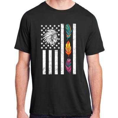 Usa Flag Feather Native American Heritage Day Indian Gift Meaningful Gift Adult ChromaSoft Performance T-Shirt