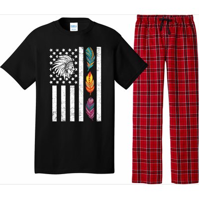 Usa Flag Feather Native American Heritage Day Indian Gift Meaningful Gift Pajama Set