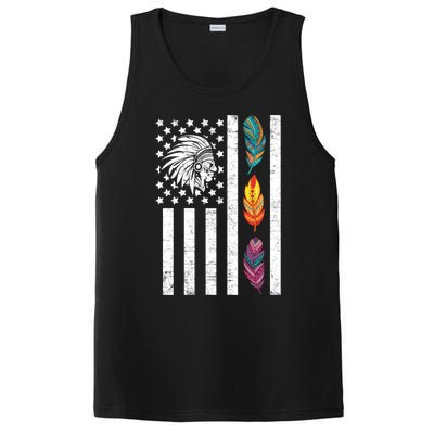 Usa Flag Feather Native American Heritage Day Indian Gift Meaningful Gift PosiCharge Competitor Tank